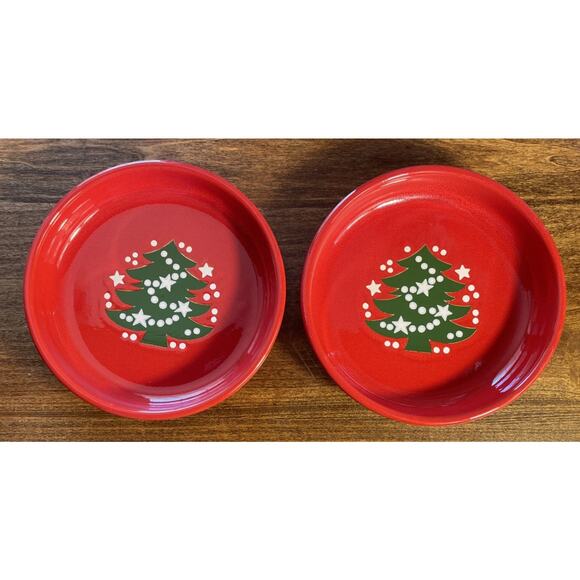 Set of 2 Waechtersbach Germany Christmas Tree Red 8" Pasta Bowl - Picture 1 of 6